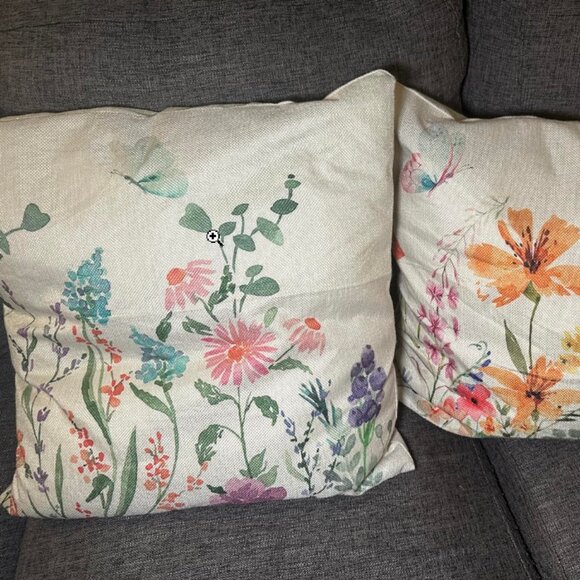 Decorative Throw Pillow Covers Multicolor Spring Summer Floral Farmhouse Decor - Picture 6 of 10